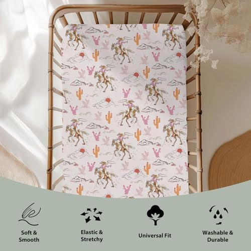 Cute Pink Cowgirl Baby Crib Sheets 52x28