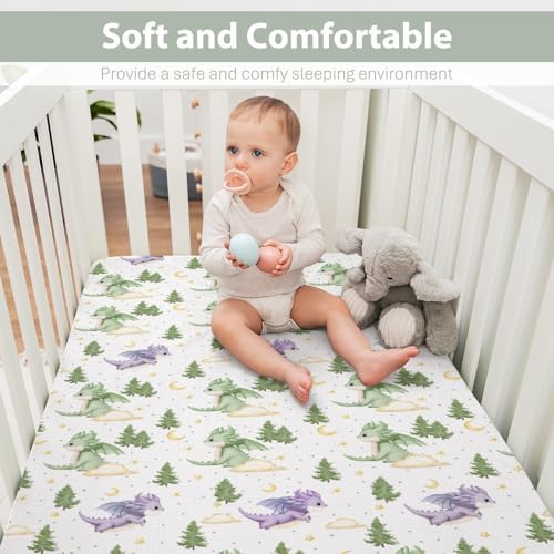Fantasy Dragons Crib Sheets for Boy Girl 28x52 1