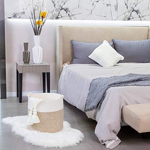 MINTWOOD Design 15 x 142 Inches Woven Cotton Rope Storage Basket