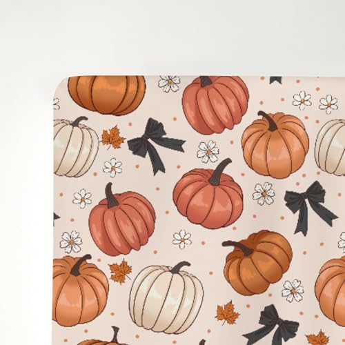 Fall Pumpkins Bows Crib Sheets for Baby Boy Girl