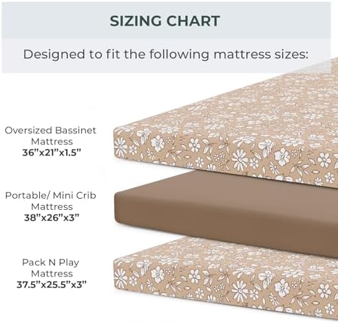Pobibaby 2 Pack Pack N Play Sheets with Elastic Band