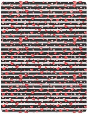 Gbjiemia Heart Striped Crib Sheets for Baby Boys and Girls
