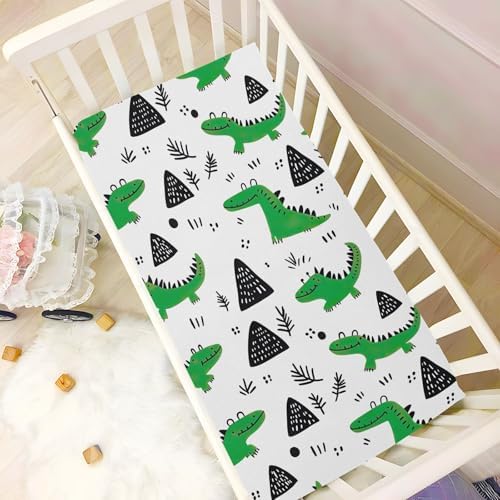 Wassud Cartoon Crocodile Crib Sheets 27x39 Inch Pack