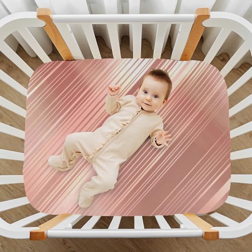 KICPOAY Rose Gold Brushed Crib Sheet for Baby