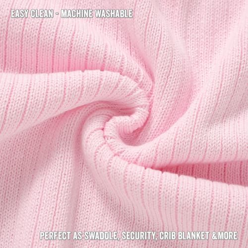 Organic Ribbed Swaddle Blanket - Blush Pink for Newborns