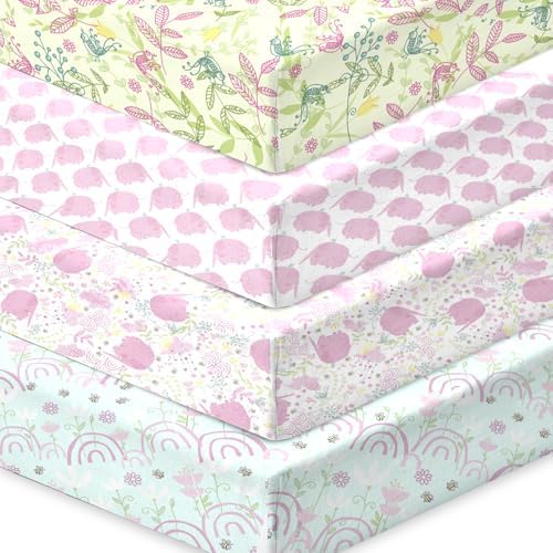 Flannel Crib Sheets 4 Pack for Boys Girls 100 Cotton