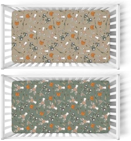 Camouflage Deer Fitted Crib Sheets for Boys and Girls 28x52