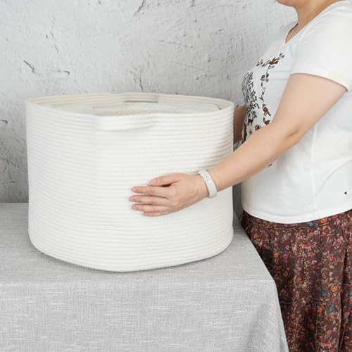 Large Cotton Rope Storage Basket for Kids and Dogs
