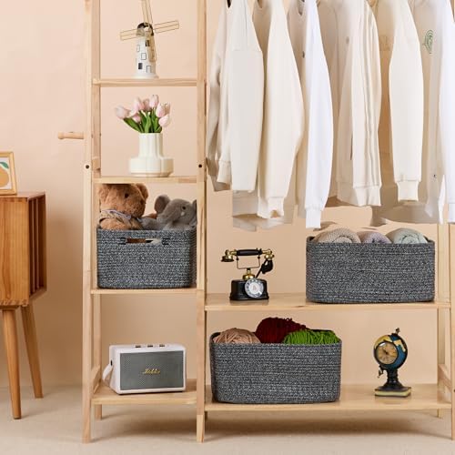 MiniArk 2-Pack Woven Storage Baskets 17x13x75 Dark Gray