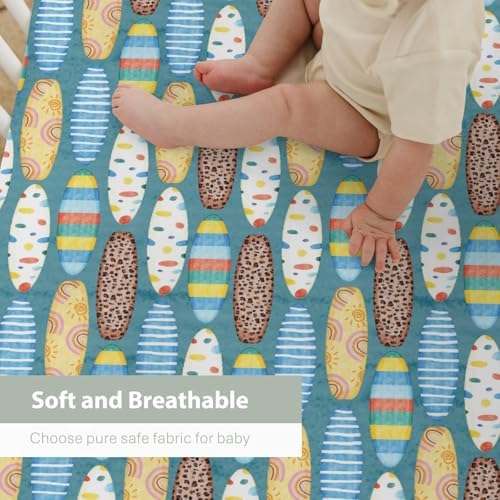 Surfboard Crib Sheets for Baby Boy Girl 52x28