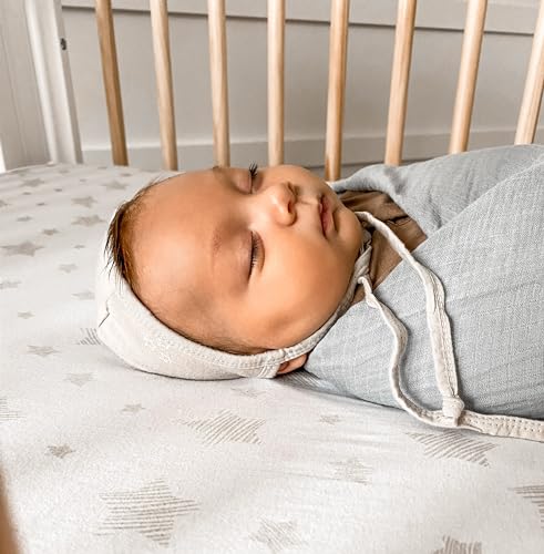 Elys Co Crib Sheets 2 Pack Tan Drawn Star 1
