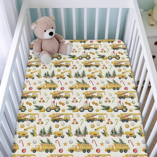 KASTLEE Christmas Construction Trucks Crib Sheets 52x28 1