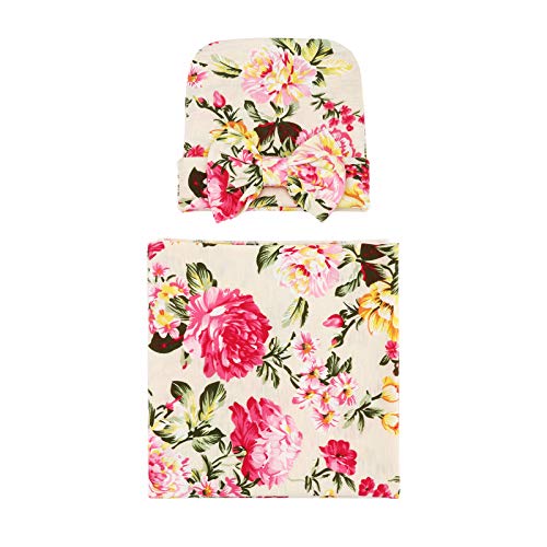 DRESHOW BQUBO Receiving Blanket with Hat for Newborn Baby
