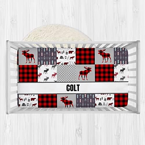 Personalized Red Deer Crib Sheets for Girls