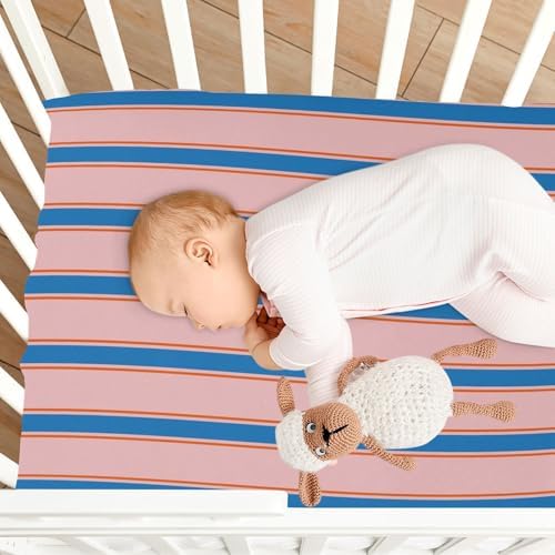 Gbjiemia Striped Crib Sheets for Baby Boys Girls