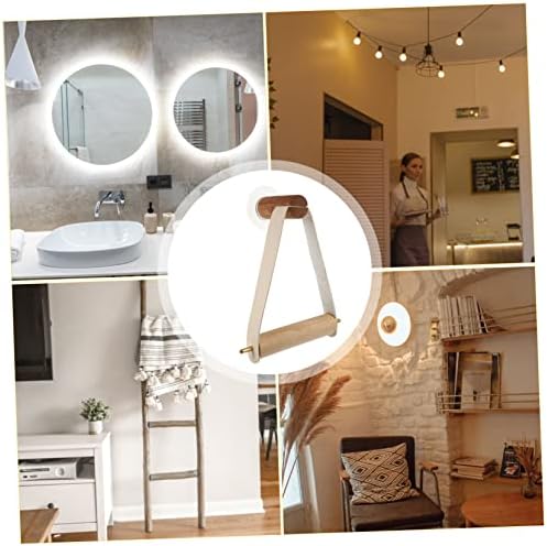 Wooden Paper Roll Holder Wall Mount Bathroom Decor