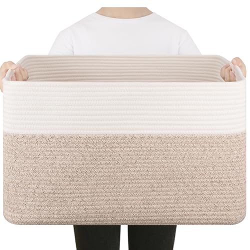 SIXDOVE 75L Cotton Rope Storage Basket for Kids and Baby Room