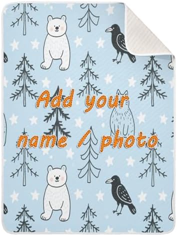 Personalized Nordic Bear Blanket for Baby 30x40in