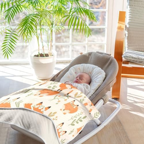 Custom Cute Animal Fox Flower Blanket for Baby Boy 1