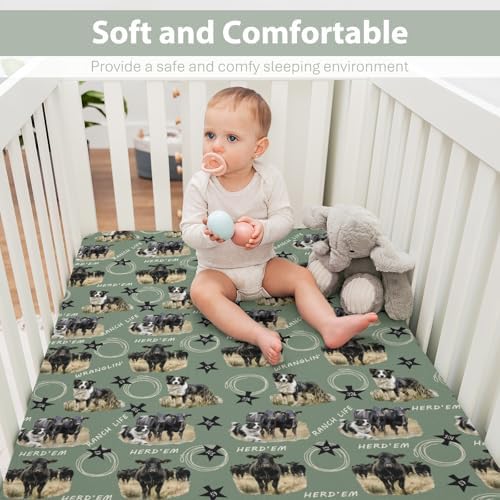ZoUbqchY Herding Dogs Baby Crib Sheets 52x28 Inch