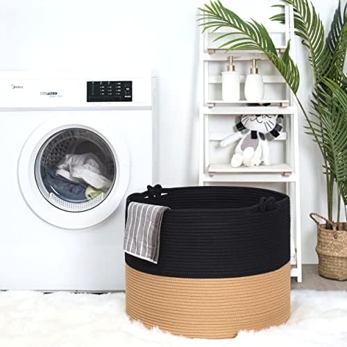 MINTWOOD Design Extra Large 22x16 Cotton Rope Storage Basket