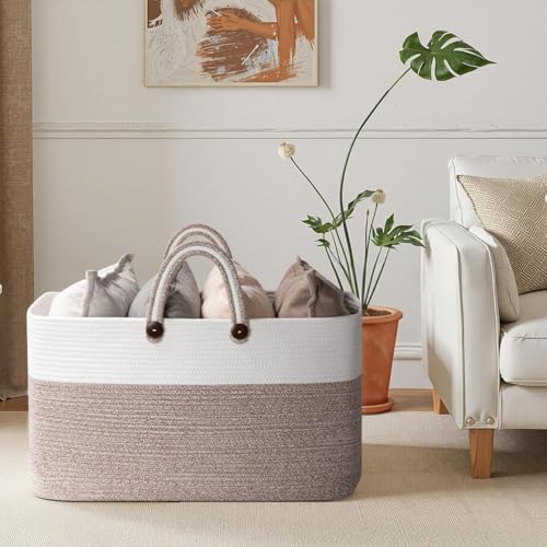 OIAHOMY 95L Woven Basket with Handles