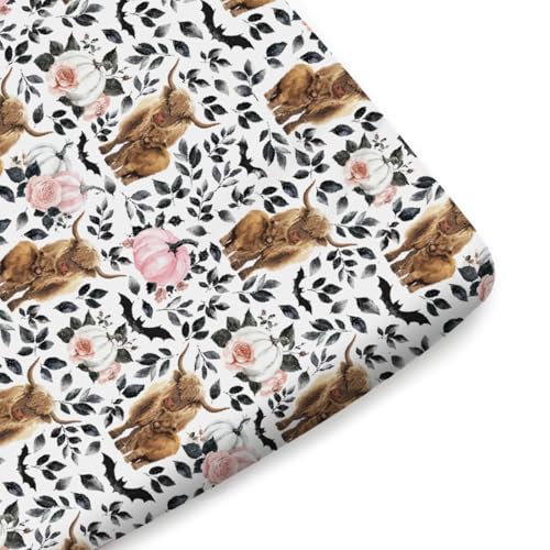 KASTLEE Fall Highland Cows Crib Sheets for Girl Boy
