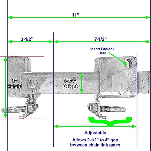 Jake Sales Chain Link Double Gate Latch - Secure Two Gates Without Drop Rod
