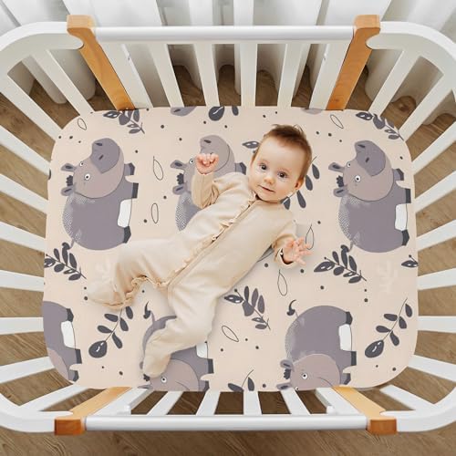 ALAZA Hippopotamus Crib Sheet for Girls and Boys
