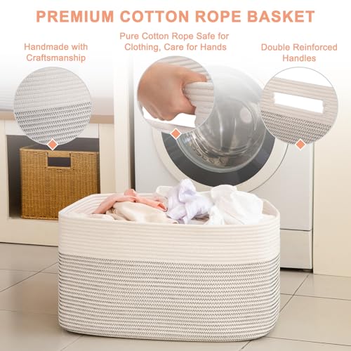 SIXDOVE 75L Cotton Rope Storage Basket for Kids and Pets