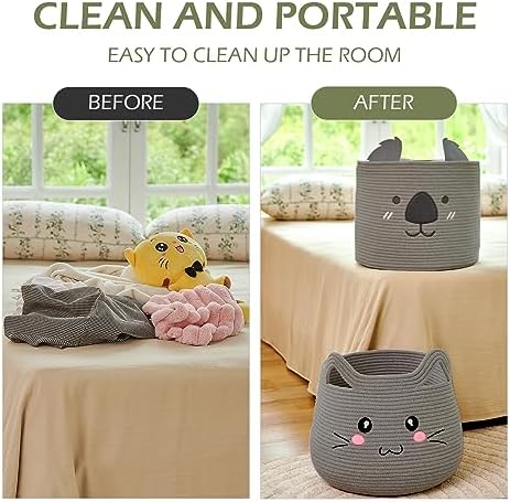 OMERAI Koala Cotton Rope Woven Basket 15 x 126 Grey