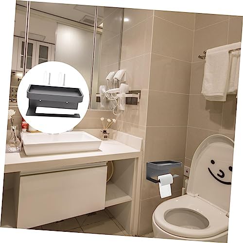 Wall-Mounted Toilet Paper Holder with Shelf 1