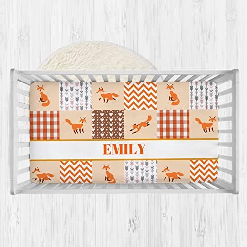 Personalized Cute Fox Crib Sheets for Baby