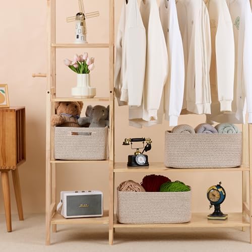 MiniArk 4-Pack Woven Rope Storage Baskets 17x13x75