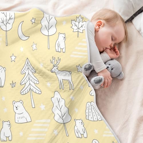 Custom Nordic Animal Deer Swaddle Blanket for Baby Girl 1