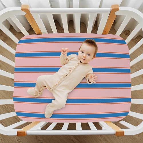 Gbjiemia Striped Crib Sheets for Baby Boys and Girls