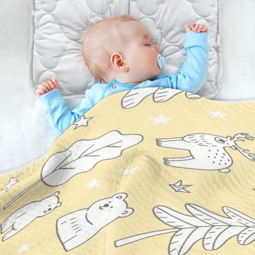 Custom Nordic Animal Deer Swaddle Blanket for Baby Girl 1