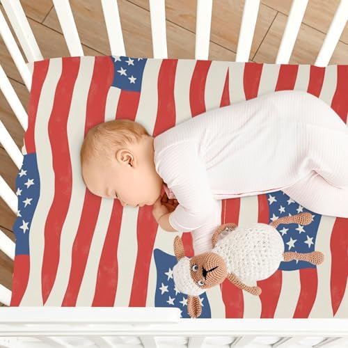 Gbjiemia Crib Sheets with US Flag Design