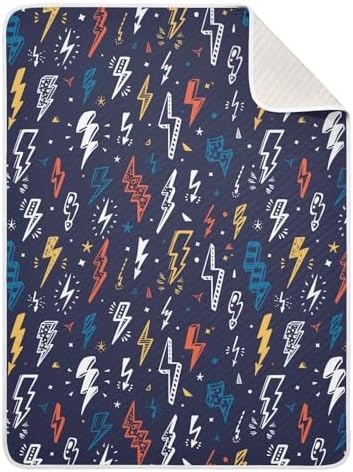 SHJI Baby Swaddle Blanket with Lightning Bolts Design 30x40in