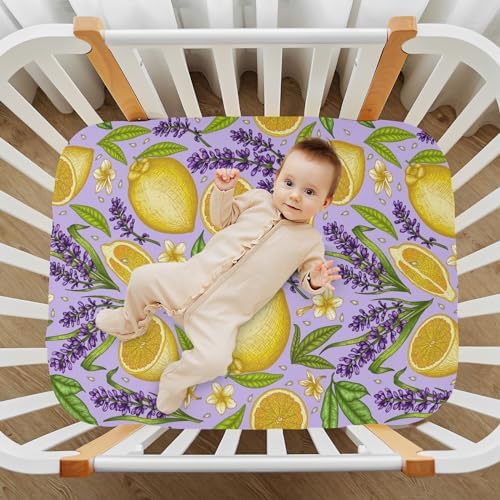KICPOAY Crib Sheets with Lavender Flowers Design