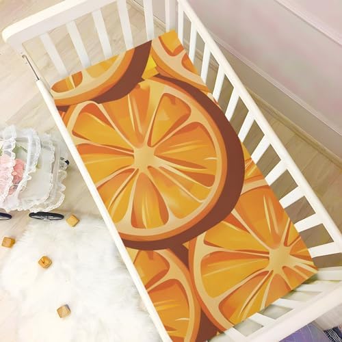 ALAZA Orange Lemon Yellow Crib Sheets for Girls and Boys
