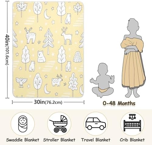 Custom Nordic Animal Deer Swaddle Blanket for Baby Girl 1