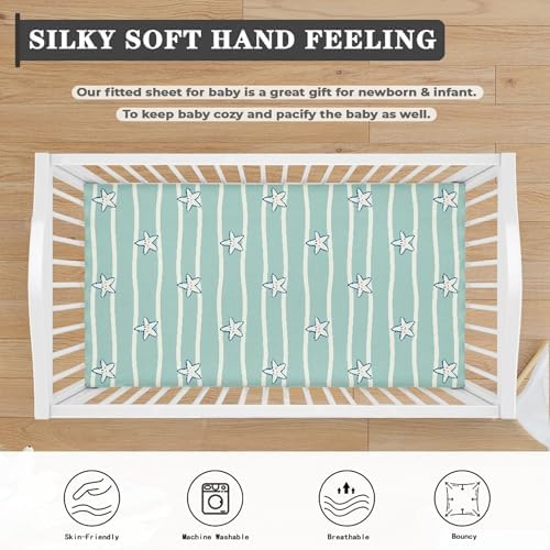 Cute Cartoon Starfish Crib Sheet 28x52