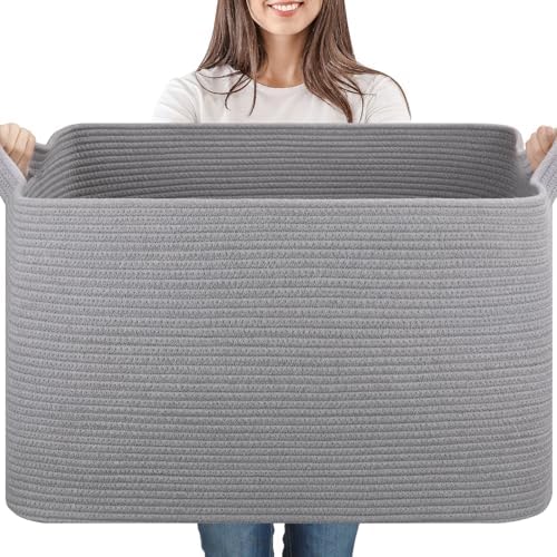 95L Cotton Woven Storage Basket for Baby Room