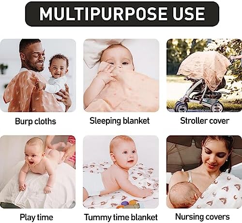 GLLQUEN BABY 3 Pack Swaddle Blankets