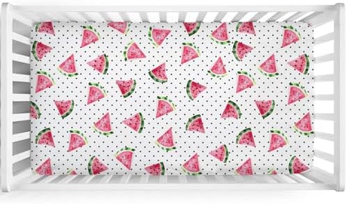 Watermelon Dots Crib Sheets 52x28 for Boy Girl