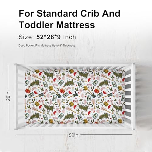 Cute Christmas Music Baby Crib Sheet 52x28