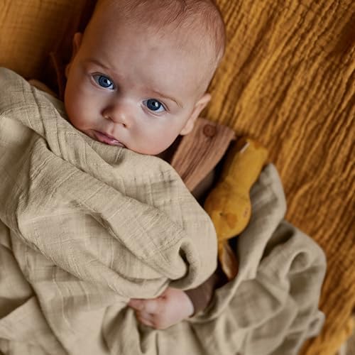 Huxie Organic Muslin Swaddle Blankets for Newborn