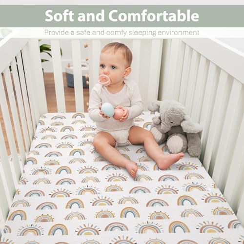 Boho Rainbow Baby Crib Sheets 52x28 Inch