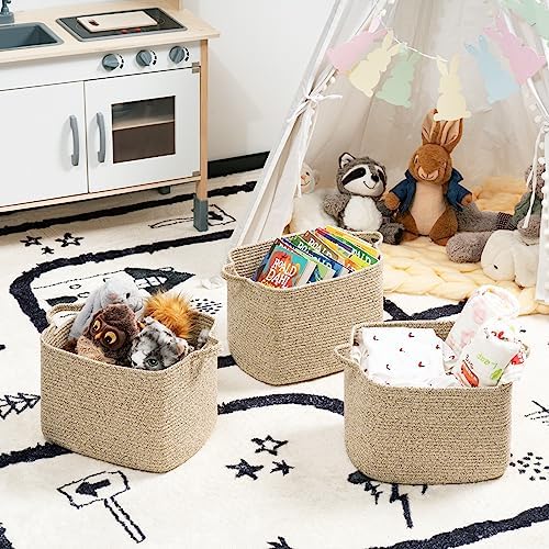 INDRESSME Storage Basket for Toys and Diapers Brown 13x10x9 Inches